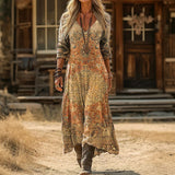 Maria - Casual obleka z dolgimi rokavi z vintage navdihom