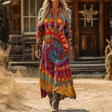 Maria - Casual obleka z dolgimi rokavi, navdihnjena z vintage stilom