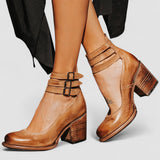 Ginevra - Visoke čevlje z več trakovi in debelim podplatom