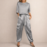 Clara | Luxurious Satin Cargo Ensemble