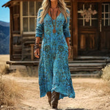 Maria - Casual obleka z dolgimi rokavi, navdihnjena z vintage stilom
