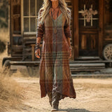Maria - Obleka Casual z Dolgimi Rokavi z Vintage Navdihom
