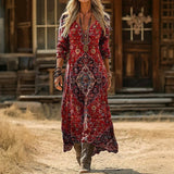 Maria - Obleka Casual z Dolgimi Rokavi in Vintage Navdihom