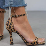 Júlia - Sandali z visokimi petami in leopardjim vzorcem