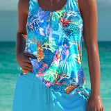 Trudy – Eleganten tankini z učinkom oblikovanja trebuha in usklajenimi kratkimi hlačami