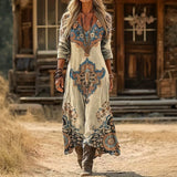 Maria - Casual Oblačilo z Dolgimi Rokavi z Vintage Navdihom