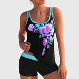 Flor – Cvetlični tankini s kratkimi hlačami za učinek ravnega trebuha