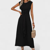 Emilia - Elegantna maxi obleka brez rokavov z okroglim izrezom