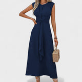 Emilia - Elegantna maxi obleka brez rokavov z okroglim izrezom