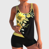 Flor – Cvetlični tankini s kratkimi hlačami za učinek ravnega trebuha