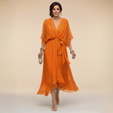 MARTA - V-Neck Chiffon Dress