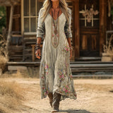 Maria - Casual obleka z dolgimi rokavi, navdihnjena z vintage stilom