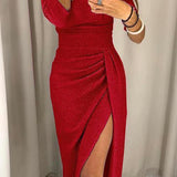 Natália - Elegantna obleka z odprtimi rameni