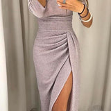 Natália - Elegantna obleka z odprtimi rameni