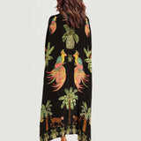 Alessandra - Dolga Obleka z Natisom