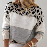 Júlia - Casual pulover z leopardjim vzorcem