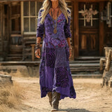 Maria - Casual obleka z dolgimi rokavi z vintage navdihom