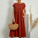 Gabriela - Elegantna Midi Fluida Obleka