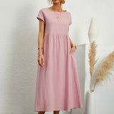 Gabriela - Elegantna Midi Fluida Obleka
