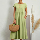 Gabriela - Elegantna Midi Fluida Obleka