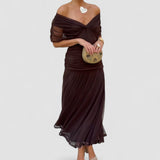 Luana - Elegantna obleka z V-izrezom
