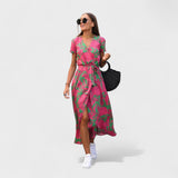 Rožnati Lilij - Boho Chic Obleka