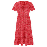 Alda | Midi obleka z rožnatim vzorcem