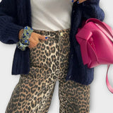 Chandra - Vintage kavbojke z leopardjim vzorcem