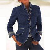 Valéria - Eleganten Cardigan z Visoko Ovratnico