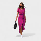 Rožnati Lilij - Boho Chic Obleka