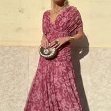 Luana - Elegantna obleka z V-izrezom