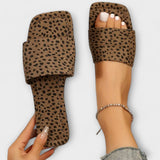 Elisabete - Ravni mokasini z leopardjim vzorcem