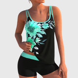 Flor – Cvetlični tankini s kratkimi hlačami za učinek ravnega trebuha