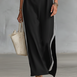 Sweat Maxi Obleka z Gumbnim Ovratnikom