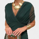 Luana - Eleganten plašč z V-izrezom