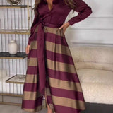 Yvonne | Dolga črtasta obleka" could be rephrased as "Yvonne | Long Striped Dress.